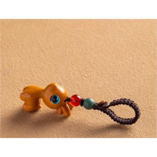 Sihuai Road Pingan rosewood deer car key chain pendant exquisite mobile phone pendant men and women lovers key hanging chain Rosewood deer - key chain