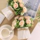 Simulated flowers, artificial flowers, potted ceramics, small vases, dry flower bouquets, dining room, living room decoration and decorations