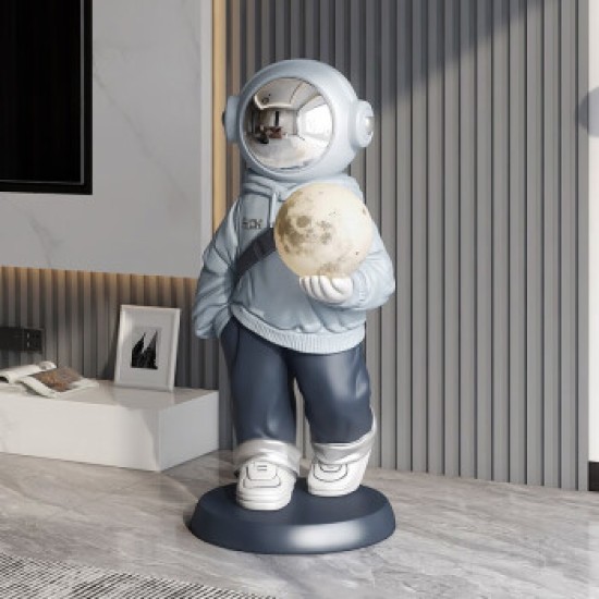 Light luxury astronaut astronaut floor ornaments, large living room, TV cabinet side decorations, housewarming new home gifts, gray blue