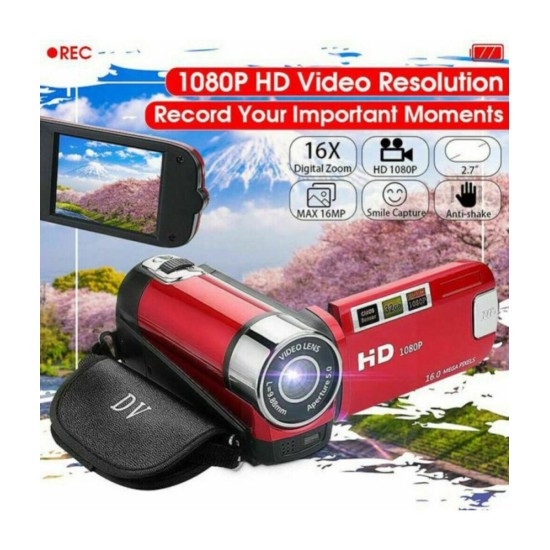 1080P Camcorder Digital Video Camera USB Rechargeable TFT LCD 24MP 16X Zoom DV AV Night