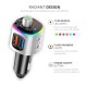 CRUST Car Bluetooth Device for Music System, FM Transmitter with QC 3.0 Dual USB Fast Charger & Call Receiver; 7 Colour LED Lights; Supports MicroSD, USB MP3 Audio Playback