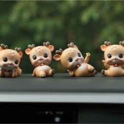 Cute Little Deer Car Decoration Car Accessories Safe Journey Men's and Women's Center Console Car Office Table Decoration Combination