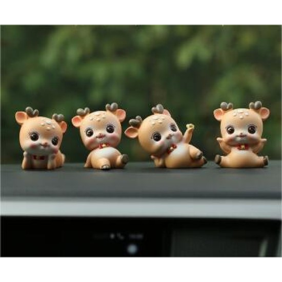 Cute Little Deer Car Decoration Car Accessories Safe Journey Men's and Women's Center Console Car Office Table Decoration Combination