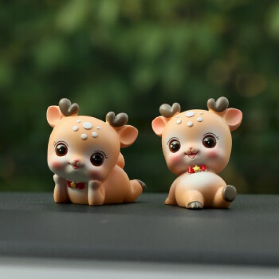 Cute Little Deer Car Decoration Car Accessories Safe Journey Men's and Women's Center Console Car Office Table Decoration Combination