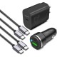 Super Fast Charger Type C Kit, VELOGK 25W PD PPS USB C Wall/Car Charger for Samsung Galaxy S24/S23 Ultra/S23+/S23/S22/S21/S20/Plus/Ultra/FE/Note 20/A71, iPad Pro, with 2X Nylon USB C-to-C Cable(3.3ft)