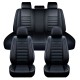 4 Seats Universal Car Seat Covers Deluxe PU Leather Seat Cushion Full Set Cover