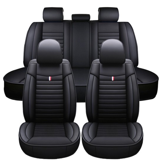 5 Seats Universal Car Seat Covers Deluxe PU Leather Seat Cushion Full Set Cover