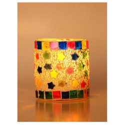 AFAST Multicolour Table Top Glass Tea Light Holder - Pack of 1