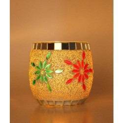AFAST Multicolour Table Top Glass Tea Light Holder - Pack of 1