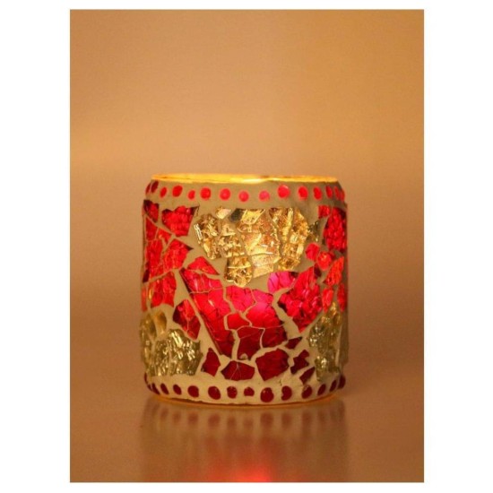 AFAST Multicolour Table Top Glass Tea Light Holder - Pack of 1 AFAST Multicolour Table Top Glass Tea Light Holder - Pack of 1