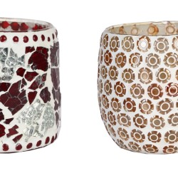 AFAST Multicolour Table Top Glass Tea Light Holder - Pack of 2