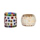 AFAST Multicolour Table Top Glass Tea Light Holder - Pack of 2