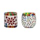 AFAST Multicolour Table Top Glass Tea Light Holder - Pack of 2