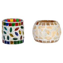 AFAST Multicolour Table Top Glass Tea Light Holder - Pack of 2