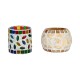 AFAST Multicolour Table Top Glass Tea Light Holder - Pack of 2