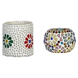 AFAST Multicolour Table Top Glass Tea Light Holder - Pack of 2