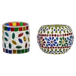 AFAST Multicolour Table Top Glass Tea Light Holder - Pack of 2