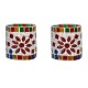 AFAST Multicolour Table Top Glass Tea Light Holder - Pack of 2 AFAST Multicolour Table Top Glass Tea Light Holder - Pack of 2
