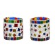 AFAST Multicolour Table Top Glass Tea Light Holder - Pack of 2 AFAST Multicolour Table Top Glass Tea Light Holder - Pack of 2