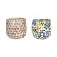 AFAST Multicolour Table Top Glass Tea Light Holder - Pack of 2