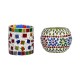 AFAST Multicolour Table Top Glass Tea Light Holder - Pack of 2