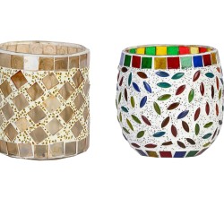 AFAST Multicolour Table Top Glass Tea Light Holder - Pack of 2