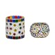 AFAST Multicolour Table Top Glass Tea Light Holder - Pack of 2