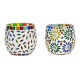 AFAST Multicolour Table Top Glass Tea Light Holder - Pack of 2 AFAST Multicolour Table Top Glass Tea Light Holder - Pack of 2