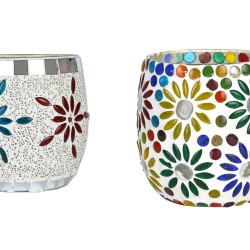 AFAST Multicolour Table Top Glass Tea Light Holder - Pack of 2