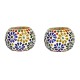 AFAST Multicolour Table Top Glass Tea Light Holder - Pack of 2 AFAST Multicolour Table Top Glass Tea Light Holder - Pack of 2