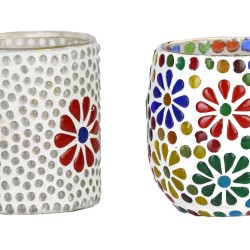 AFAST Multicolour Table Top Glass Tea Light Holder - Pack of 2