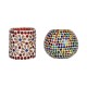 AFAST Multicolour Table Top Glass Tea Light Holder - Pack of 2