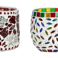AFAST Multicolour Table Top Glass Tea Light Holder - Pack of 2