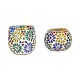 AFAST Multicolour Table Top Glass Tea Light Holder - Pack of 2