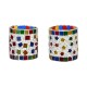 AFAST Multicolour Table Top Glass Tea Light Holder - Pack of 2