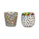 AFAST Multicolour Table Top Glass Tea Light Holder - Pack of 2