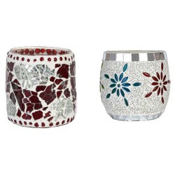 AFAST Multicolour Table Top Glass Tea Light Holder - Pack of 2