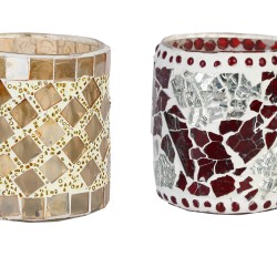 AFAST Multicolour Table Top Glass Tea Light Holder - Pack of 2