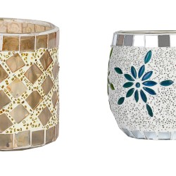 AFAST Multicolour Table Top Glass Tea Light Holder - Pack of 2