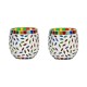 AFAST Multicolour Table Top Glass Tea Light Holder - Pack of 2