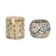 AFAST Multicolour Table Top Glass Tea Light Holder - Pack of 2