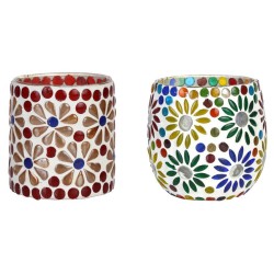 AFAST Multicolour Table Top Glass Tea Light Holder - Pack of 2