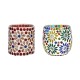 AFAST Multicolour Table Top Glass Tea Light Holder - Pack of 2