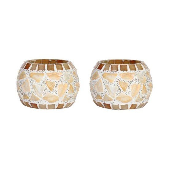 AFAST Multicolour Table Top Glass Tea Light Holder - Pack of 2 AFAST Multicolour Table Top Glass Tea Light Holder - Pack of 2