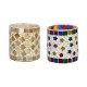 AFAST Multicolour Table Top Glass Tea Light Holder - Pack of 2