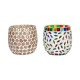 AFAST Multicolour Table Top Glass Tea Light Holder - Pack of 2