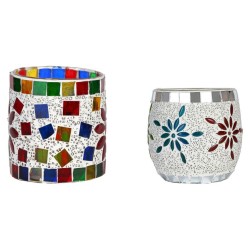 AFAST Multicolour Table Top Glass Tea Light Holder - Pack of 2