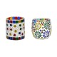 AFAST Multicolour Table Top Glass Tea Light Holder - Pack of 2