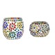 AFAST Multicolour Table Top Glass Tea Light Holder - Pack of 2 AFAST Multicolour Table Top Glass Tea Light Holder - Pack of 2
