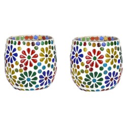 AFAST Multicolour Table Top Glass Tea Light Holder - Pack of 2